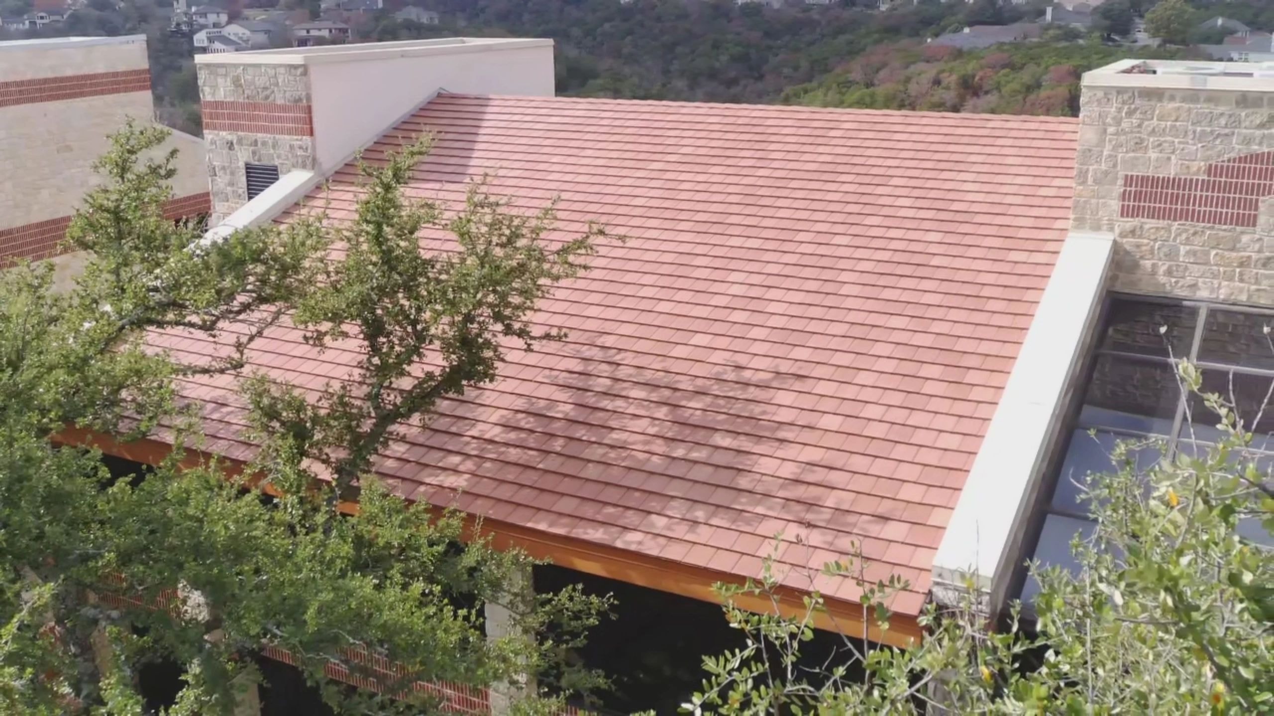 Modern terracotta metal roof